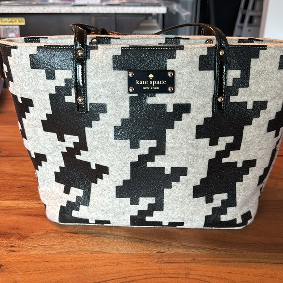 Kate spade wool houndstooth harmony telltale twinkle purse - Picture 2 of 6